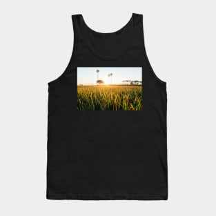 Sunrise Over Grass Field in Burmese Countryside Tank Top